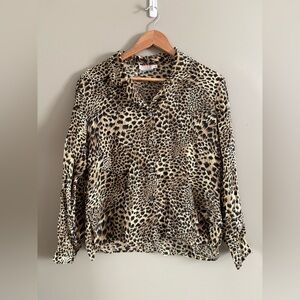 Vintage Braemar by Jeremy Scott Leopard Silk Blouse